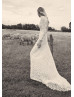 Long Sleeves High Neck Ivory Lace Vintage Wedding Dress